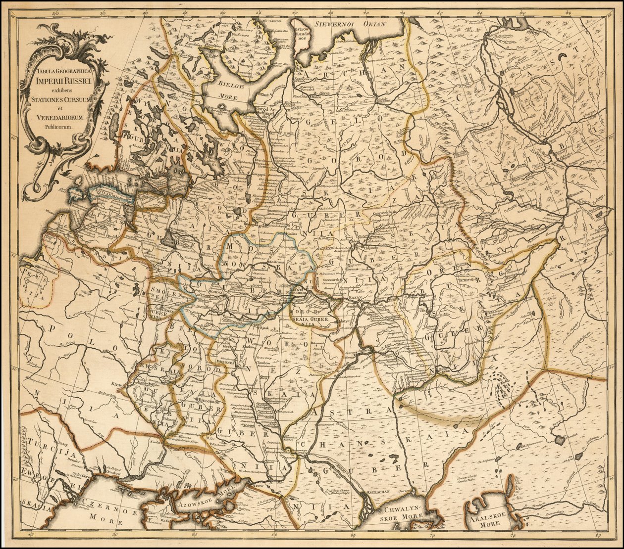 Mapa Rosji z 1760 r. autorstwa Johannesa Treskota autorstwa Johannes Treskot