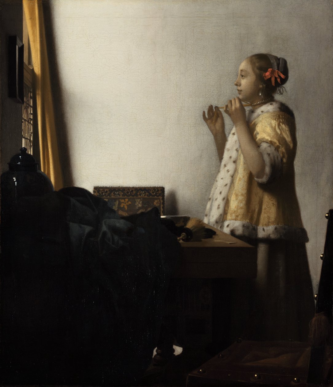 Młoda dama z naszyjnikiem z pereł autorstwa Johannes Vermeer