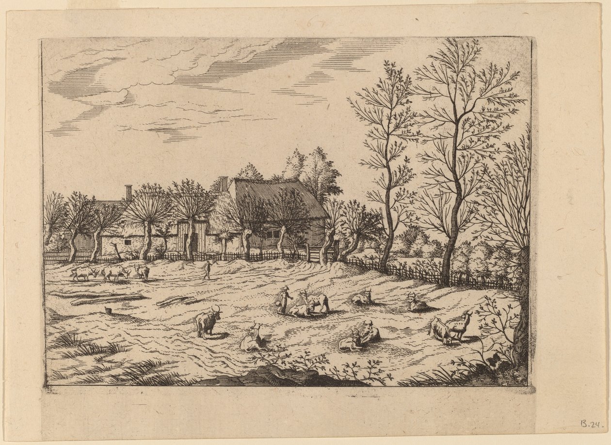 Gospodarstwo rolne autorstwa Johannes and Lucas van Doetechum after Master of the Small Landscapes
