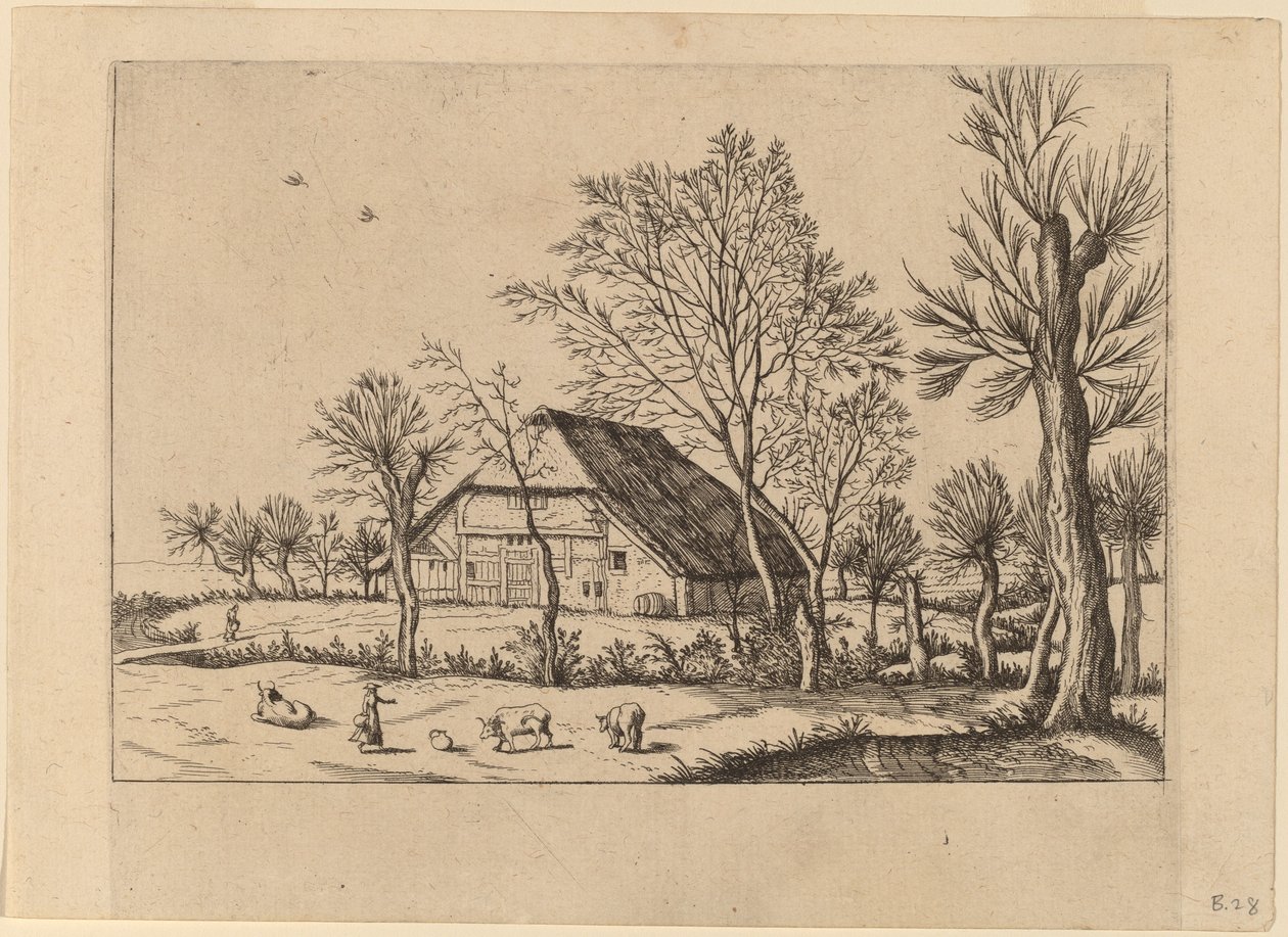 Gospodarstwo rolne autorstwa Johannes and Lucas van Doetechum after Master of the Small Landscapes