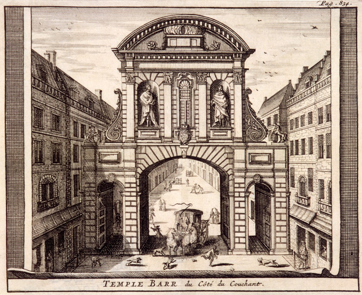 Temple Bar, Londyn, ok. 1700 autorstwa Johannes de Ram