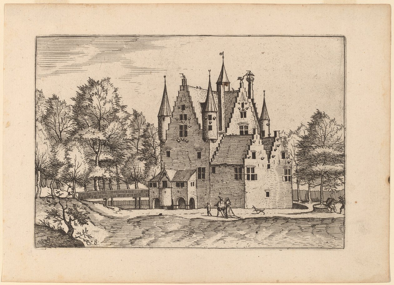 Zamek autorstwa Johannes van Doetechum, the Elder and Lucas