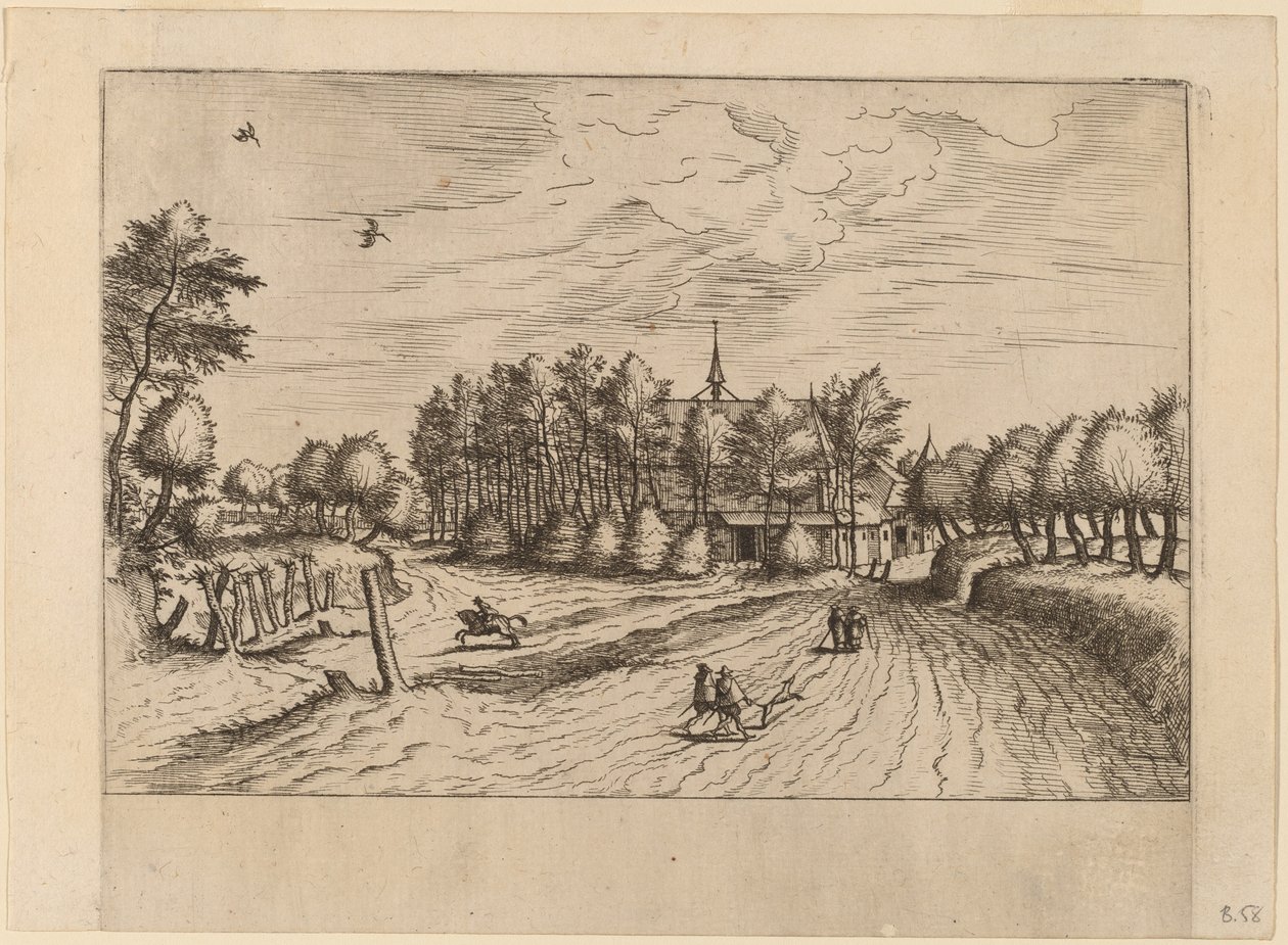 Gospodarstwo rolne autorstwa Johannes van Doetechum, the Elder and Lucas