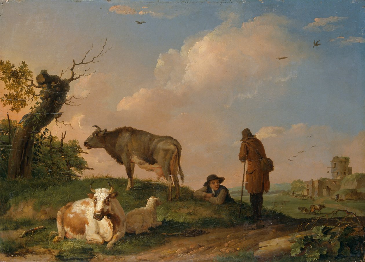 „Krajobraz z bydłem”, 1670-1690 autorstwa Johannes van der Bent