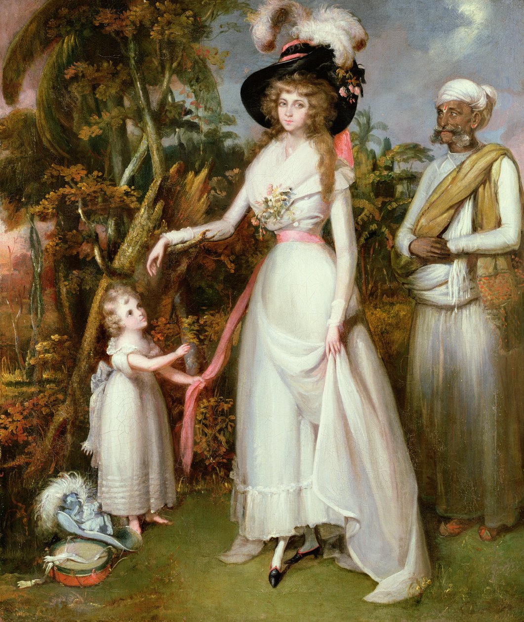 Pani Graham z Kinross, jej córka i Jamadar, ok. 1786 r. autorstwa John Alefounder