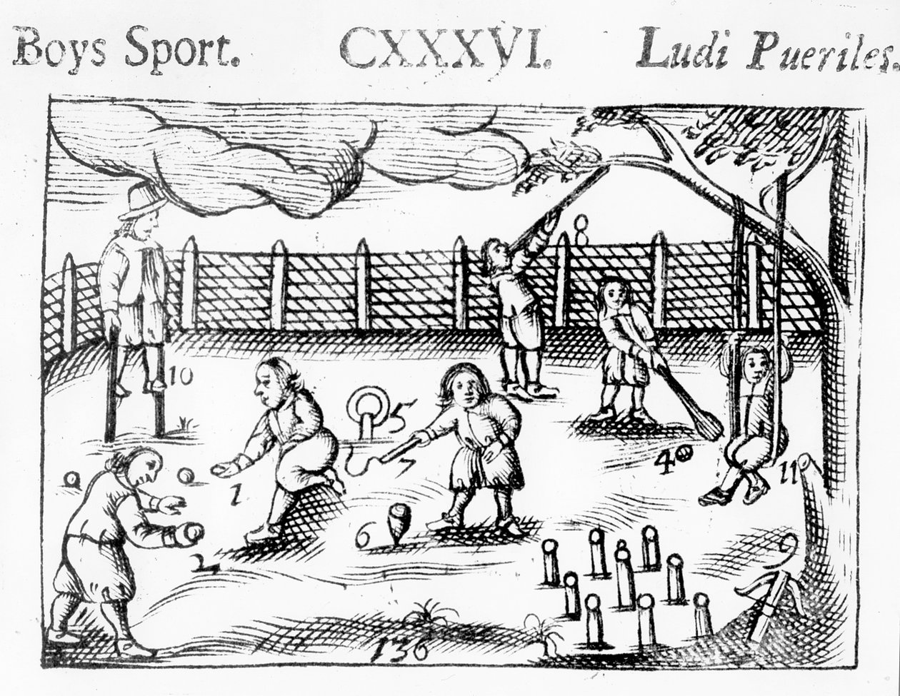 Sport chłopców z Orbis Sensualium Pictus, 1658 autorstwa John Amos Comenius