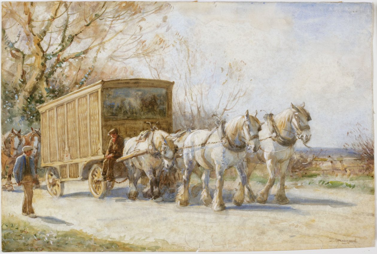 W drodze (ołówek i wc na papierze) autorstwa John Atkinson