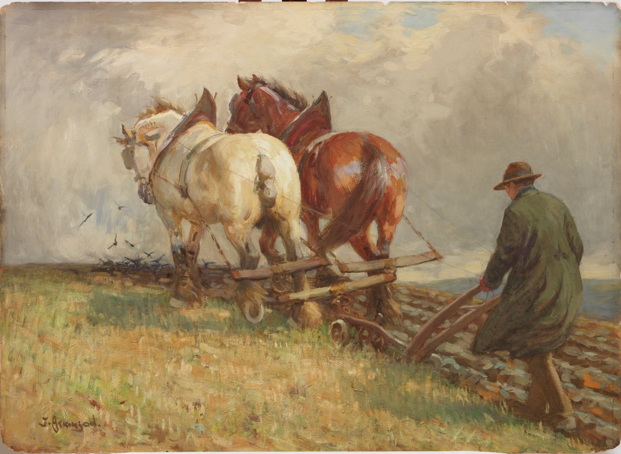 Orka, ok. 1900-19 (tempera na papierze) autorstwa John Atkinson
