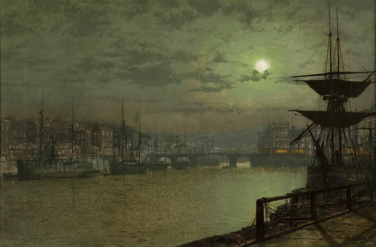 Baiting the Lines, Whitby, 1884 autorstwa John Atkinson Grimshaw