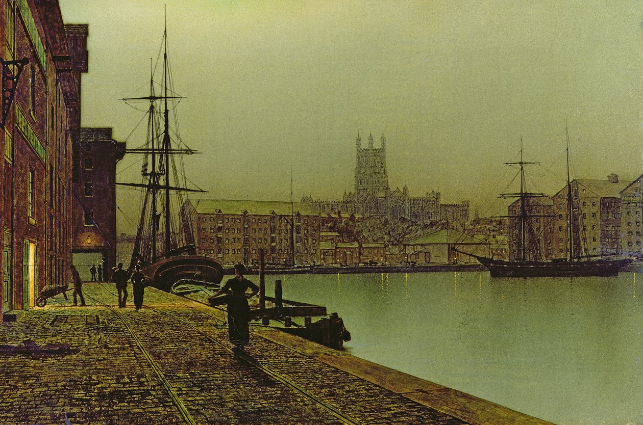 Doki Gloucester, ok.1880 autorstwa John Atkinson Grimshaw