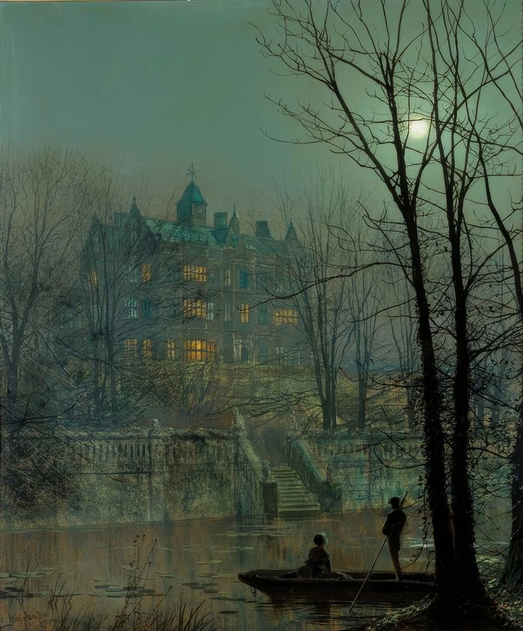 Knostrop Old Hall, Leeds autorstwa John Atkinson Grimshaw