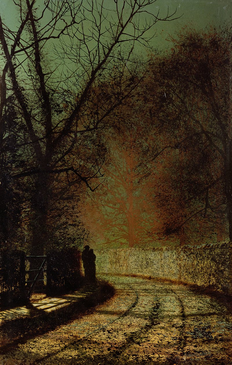 Kochankowie autorstwa John Atkinson Grimshaw