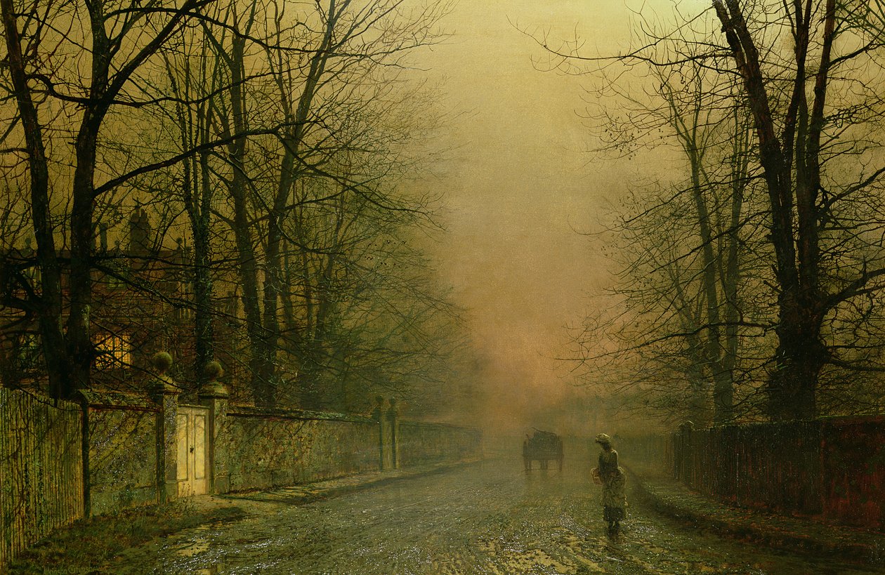 Gdzie blade promienie księżyca lgną autorstwa John Atkinson Grimshaw