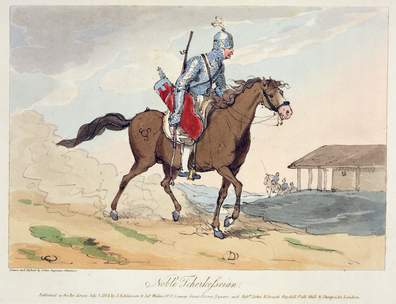 Szlachetna Czerkesse, sztychowana przez artystę, wydana w 1804 r. autorstwa John Augustus Atkinson