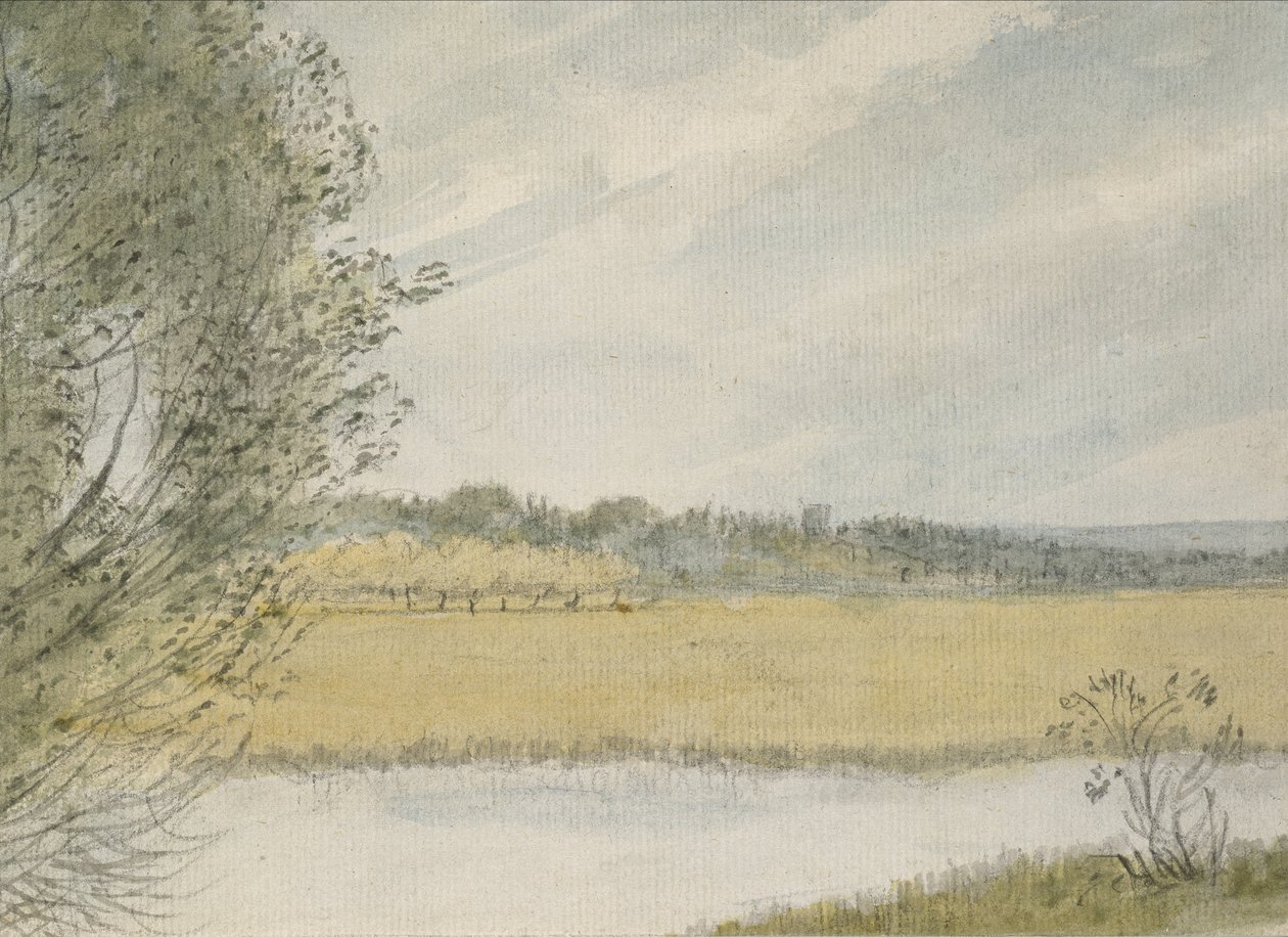 Christ Church Meadows (akwarela na graficie, na papierze) autorstwa John Baptist Malchair