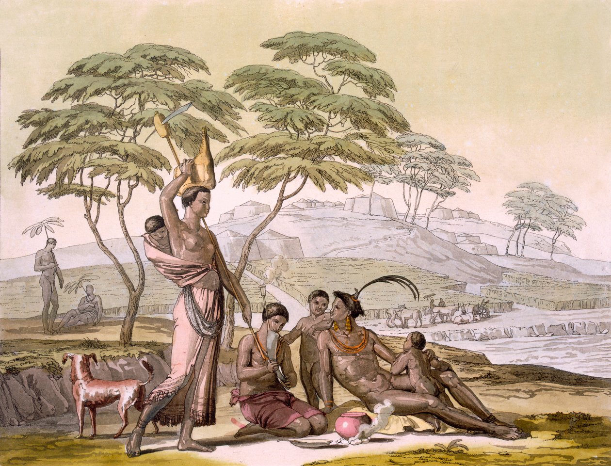 Tom II Pl. 64 Południowo-wschodnie wybrzeże: Naród kawiarniany, z „Le Costume Ancien et Moderne”, c.1820-40 autorstwa John Barrow