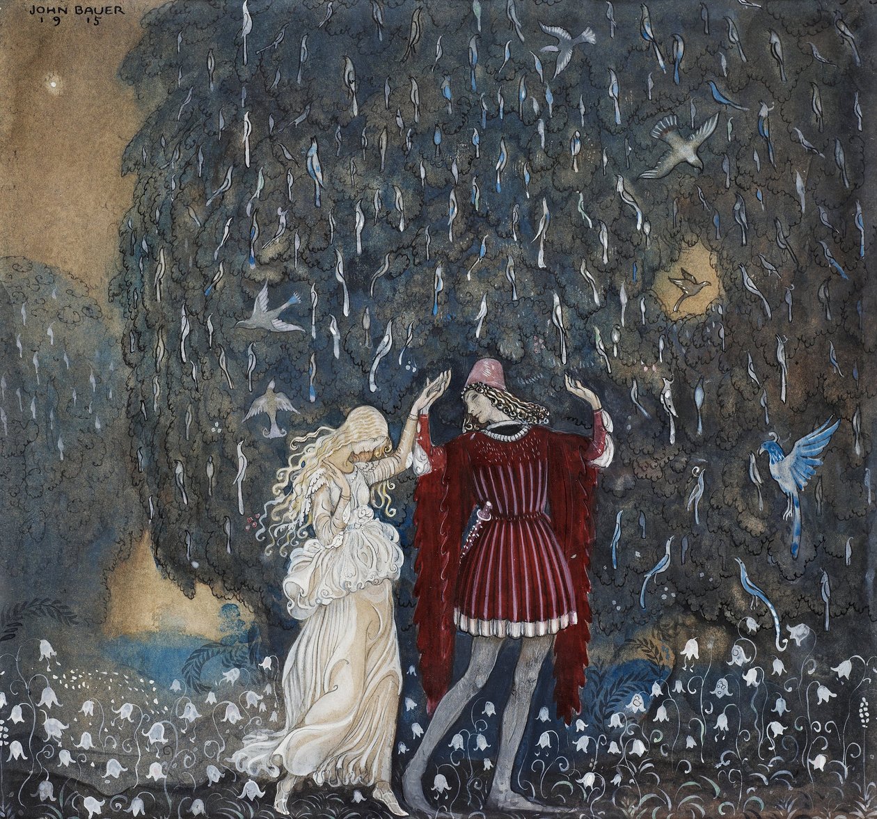Lena i taniec rycerski autorstwa John Bauer