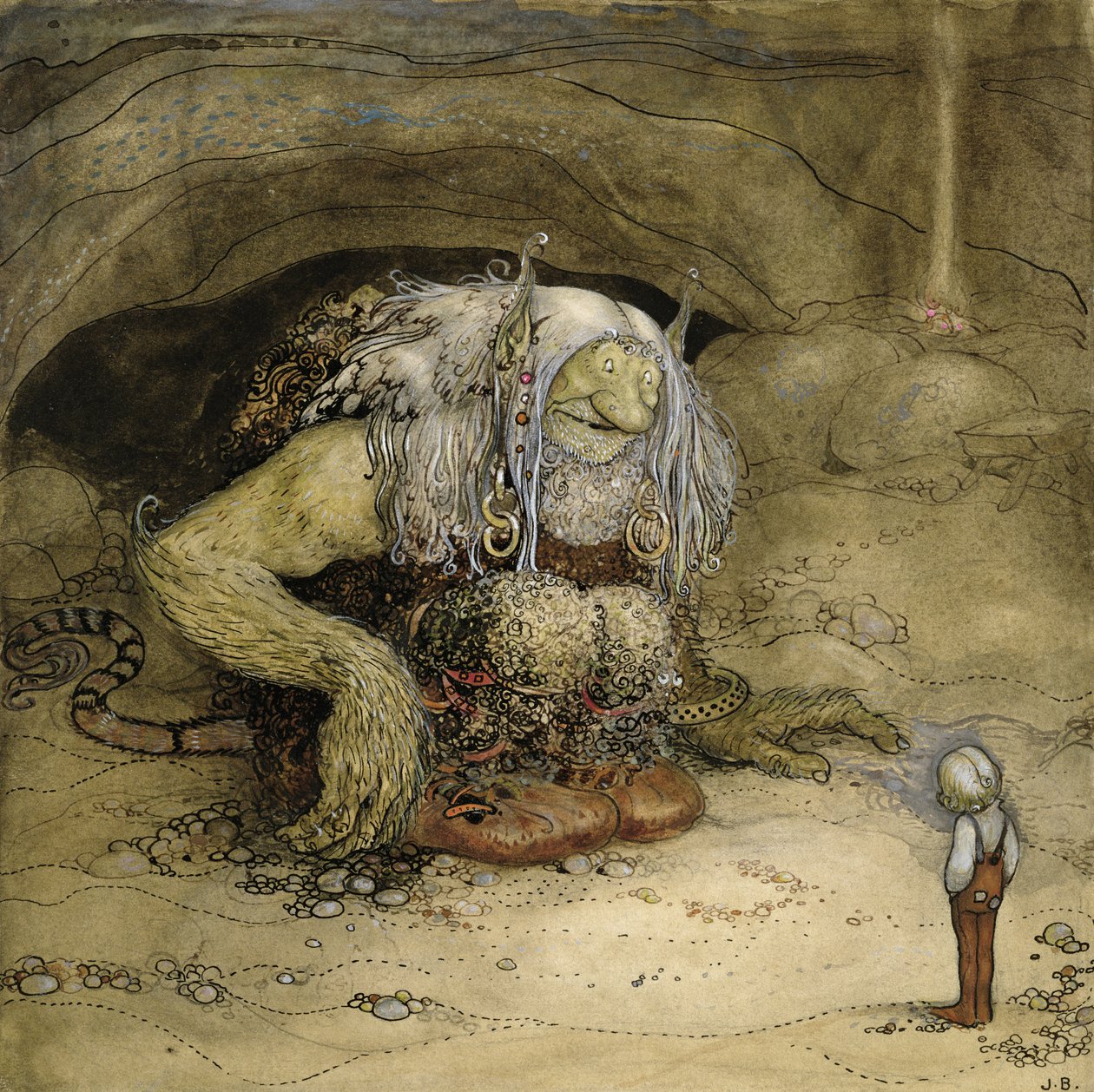 Troll i chłopiec autorstwa John Bauer