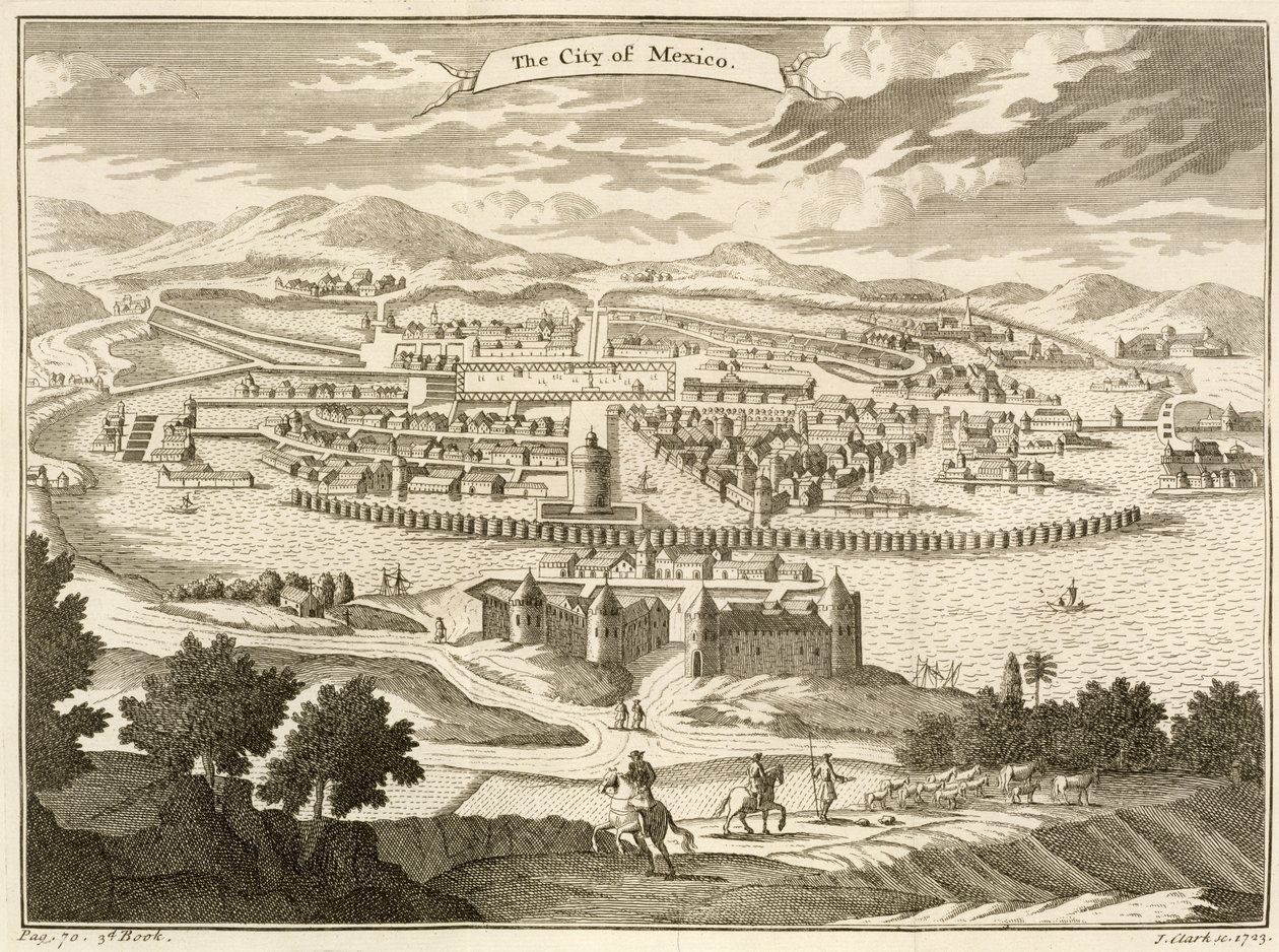 Miasto Meksyk, 1723 r. autorstwa John Heaviside Clark