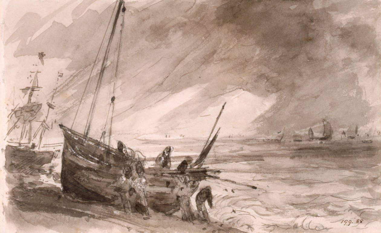 Scena przybrzeżna Brighton, c.1828 autorstwa John Constable