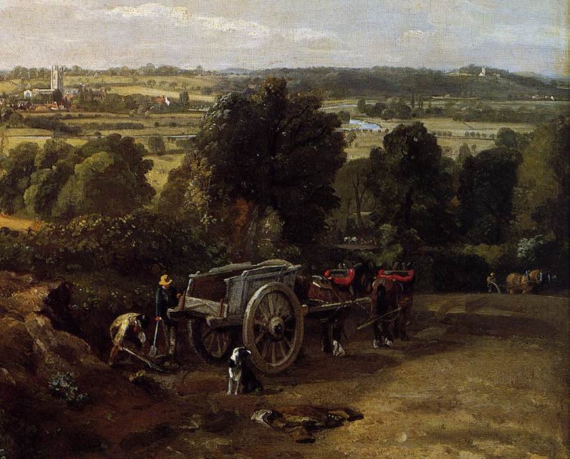 Dolina Stour z kościołem Dedham (fragment) autorstwa John Constable