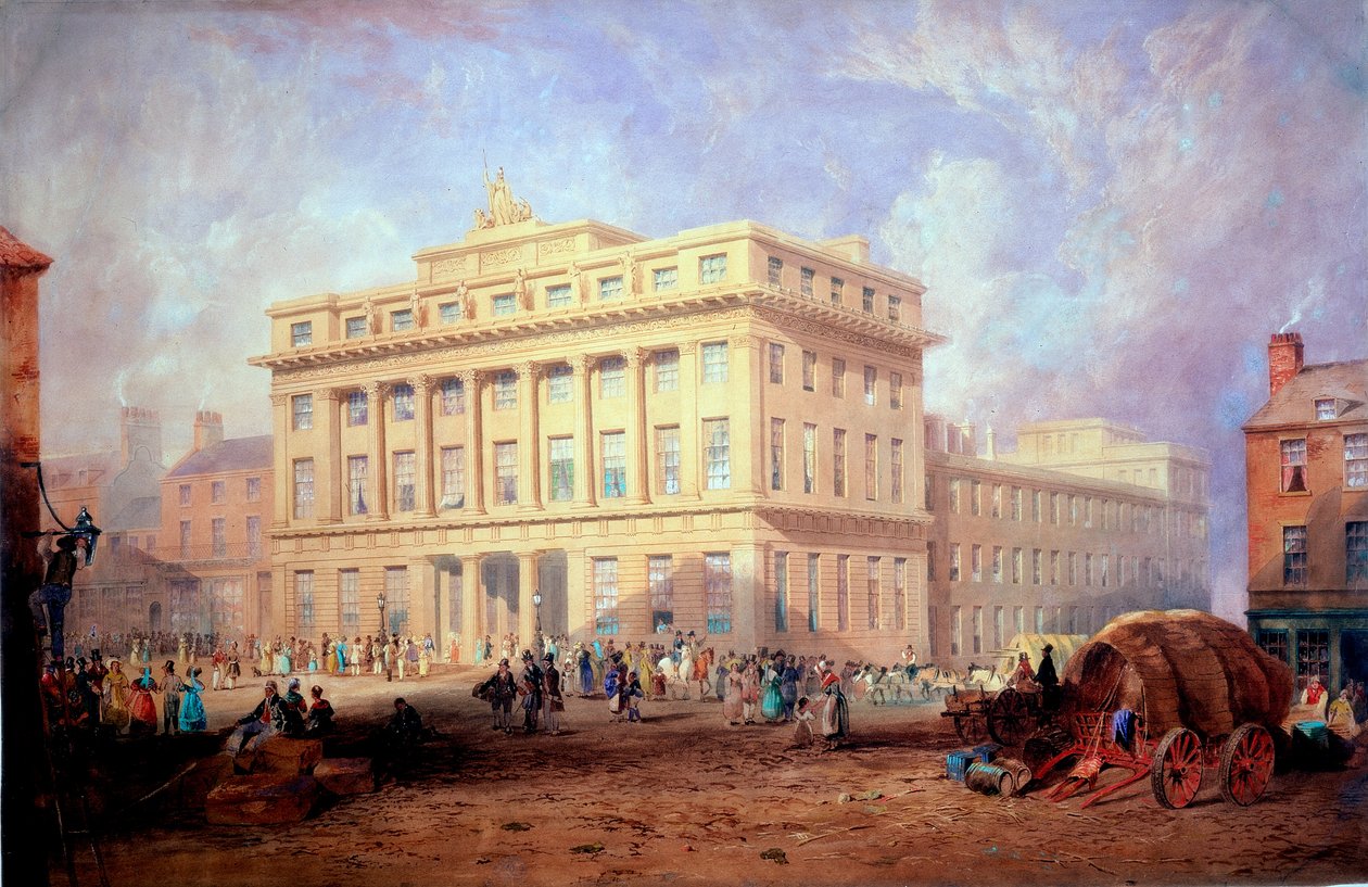 The Royal Arcade, Newcastle upon Tyne (kolorystyka i tusz i akwarela na papierze (na papierze)) autorstwa John Dobson