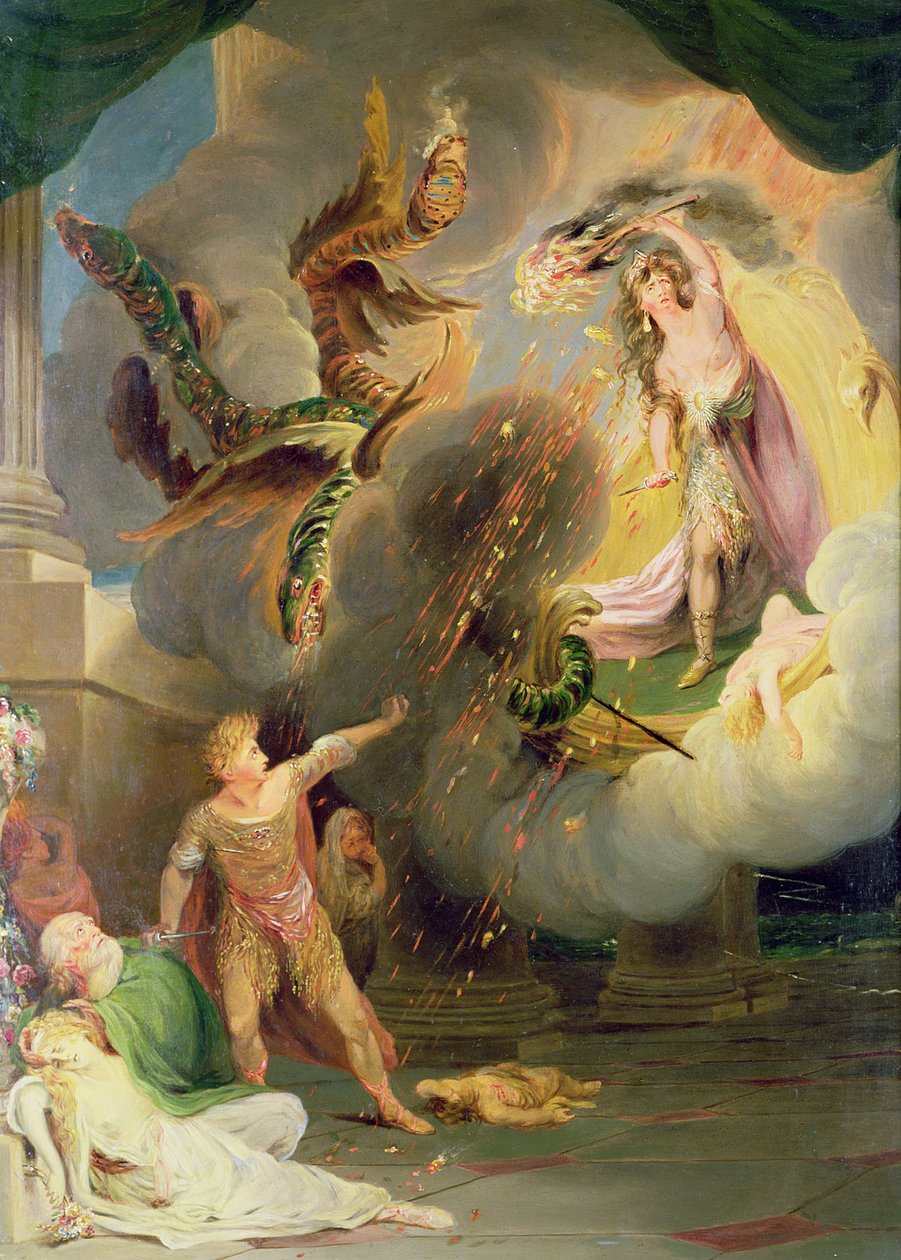 Jason i Medea (panel) autorstwa John Downman