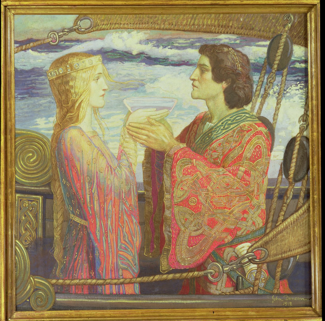 Tristan i Izolda, 1912 (tempera na płótnie) autorstwa John Duncan