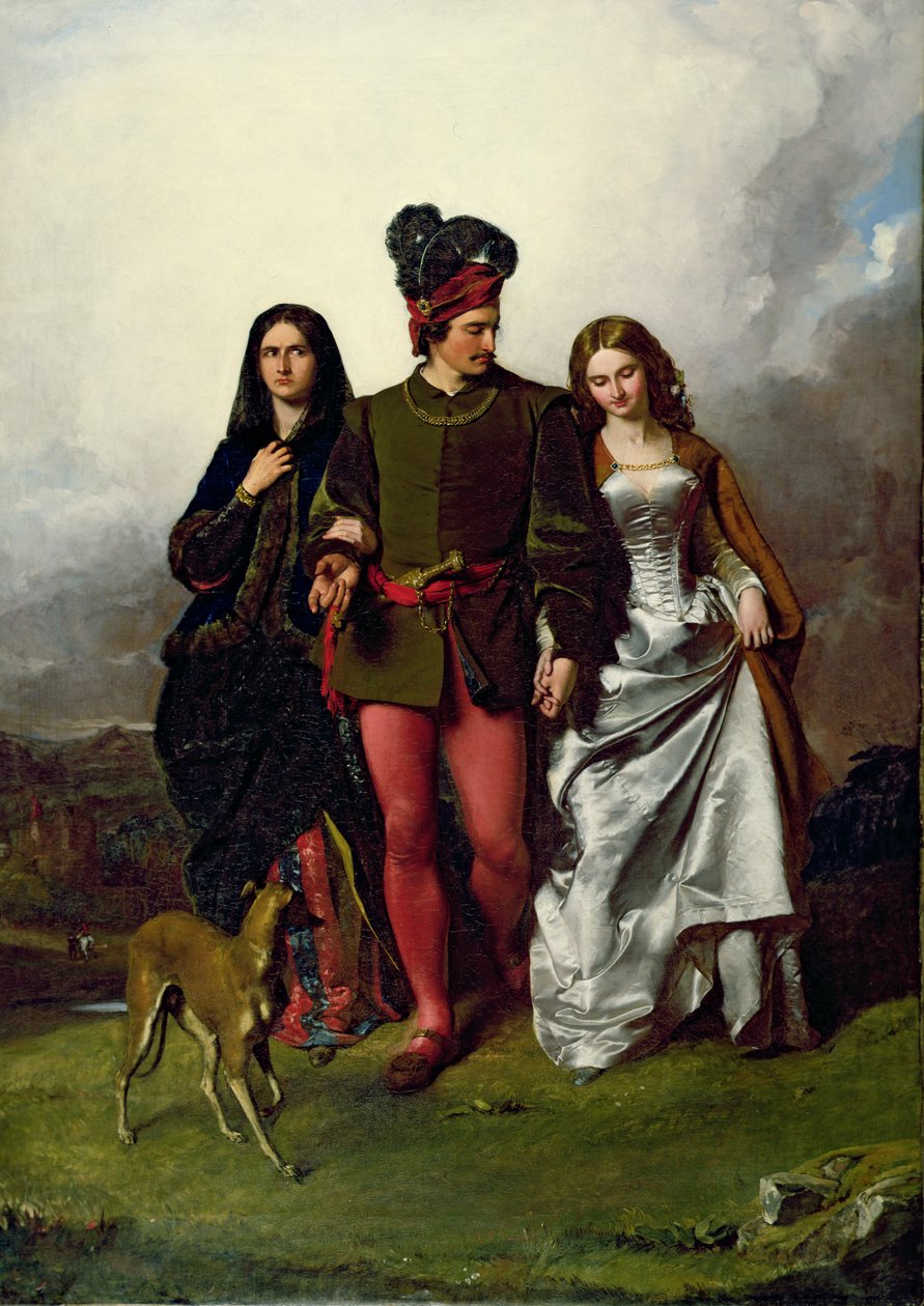 Okrutna siostra, 1851 autorstwa John Faed