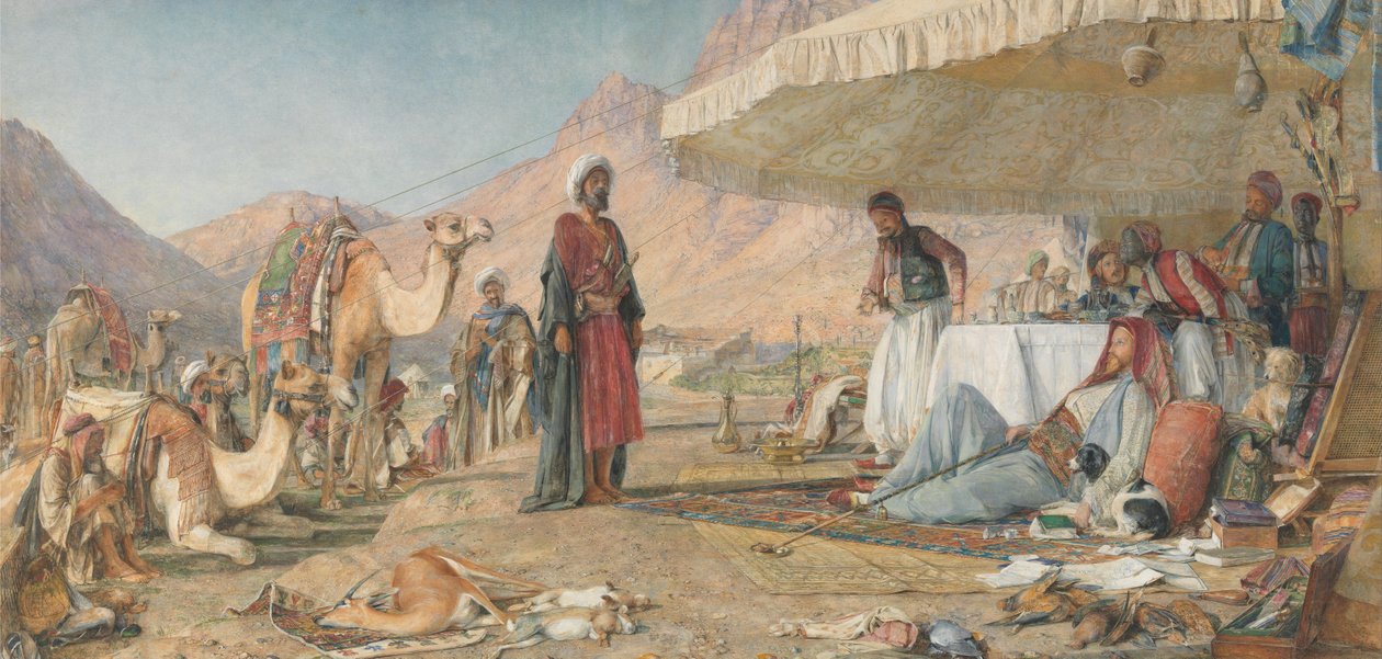 Obóz Franków na pustyni Synaj. 1842 autorstwa John Frederick Lewis