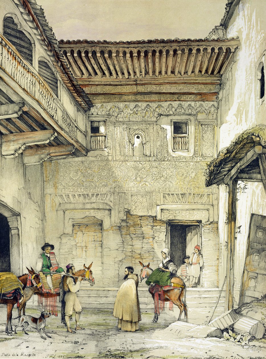 Dziedziniec Meczetu (Patio de la Mesquita), z "Szkiców i rysunków Alhambry", 1835 autorstwa John Frederick Lewis