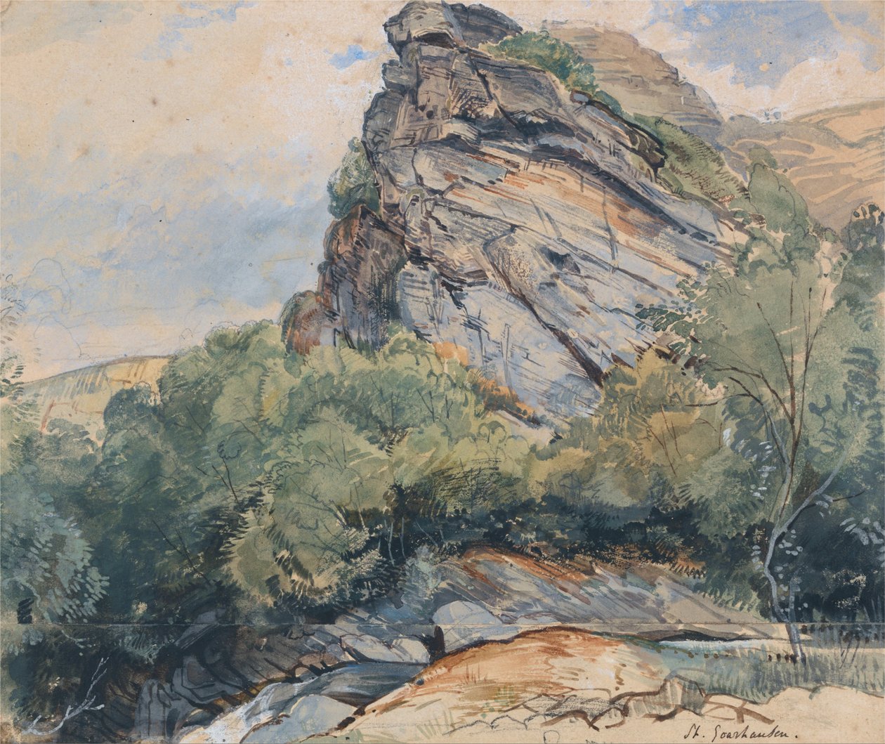 St. Goarshausen nad Renem między Koblencją a Moguncją autorstwa John Frederick Lewis