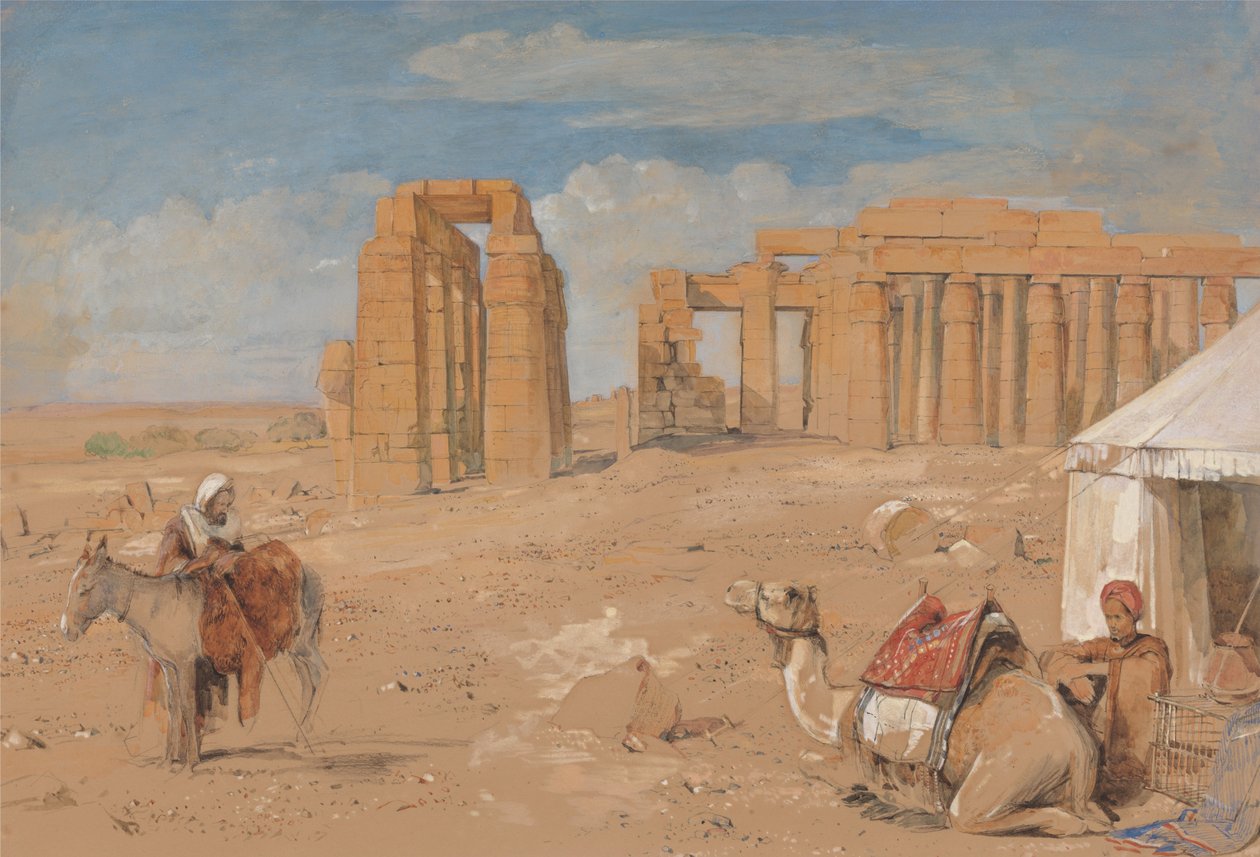 Ramesseum w Tebach autorstwa John Frederick Lewis