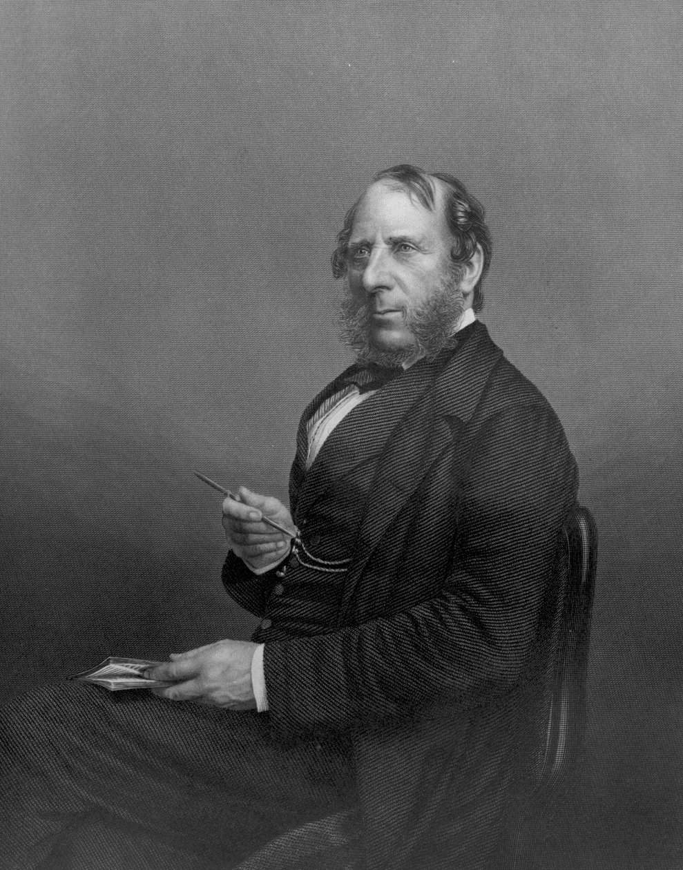 George Cruikshank Esq, z "The Drawing Room Portrait Gallery of Eminent Personages", rycina D.J. Pound, 1861 r. autorstwa John Jabez Edwin Paisley Mayall