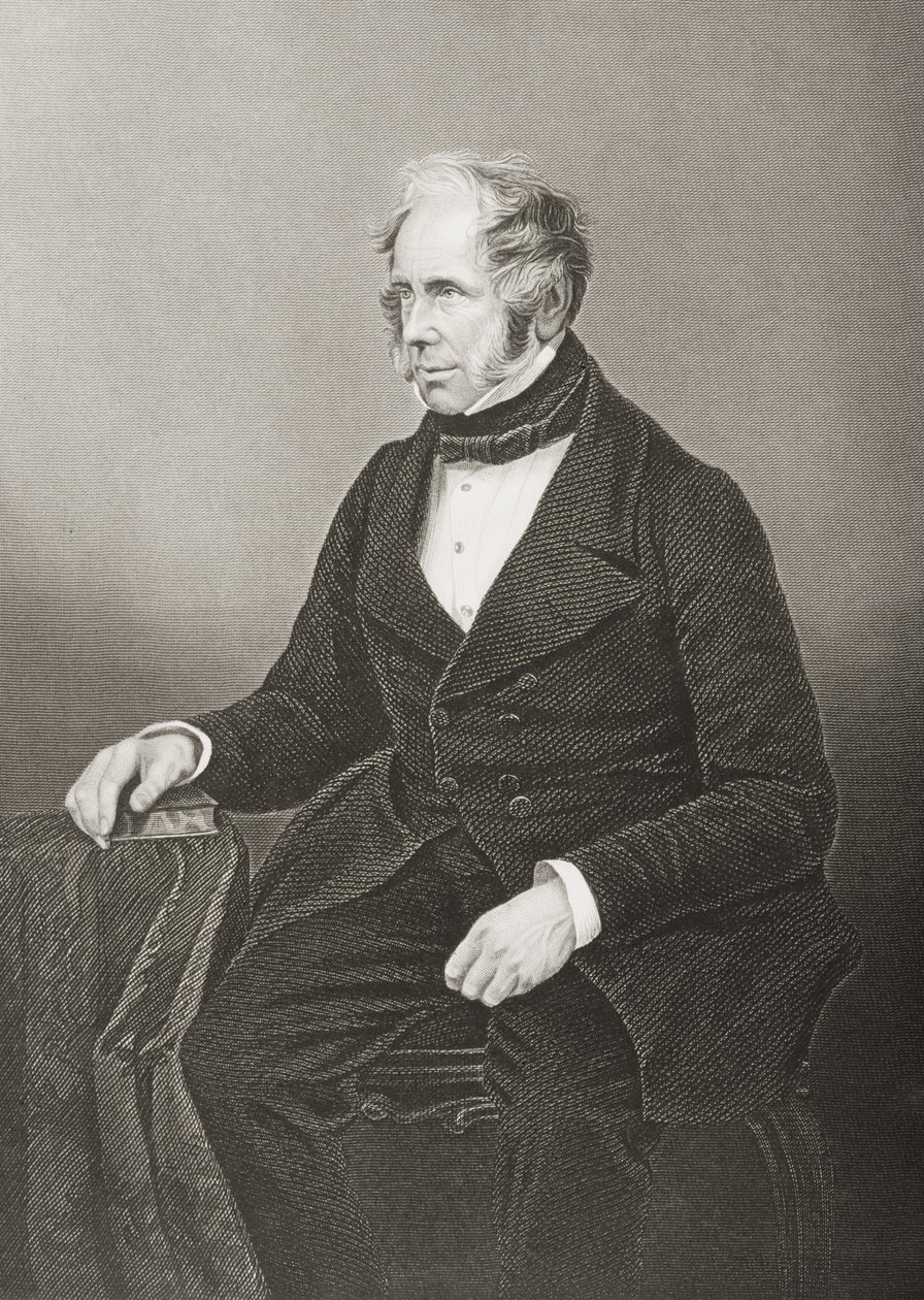 Henry John Temple (1784-1865) 3. wicehrabia Palmerston, ryty przez D.J. Pound z fotografii, z „The Drawing-Room of Eminent Personages, Volume 2”, wydanej w Londynie, 1860 autorstwa John Jabez Edwin Paisley Mayall