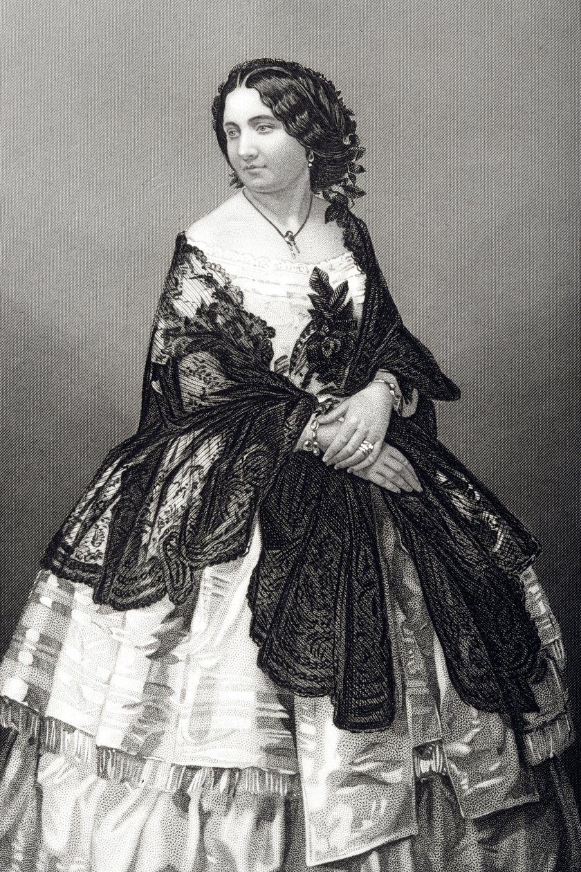 Panna Arabella Goddard (1836-1922) wyryta przez D.J. Pounda z fotografii, z "The Drawing-Room of Eminent Personages, Volume 2", wydanej w Londynie, 1860 r. autorstwa John Jabez Edwin Paisley Mayall