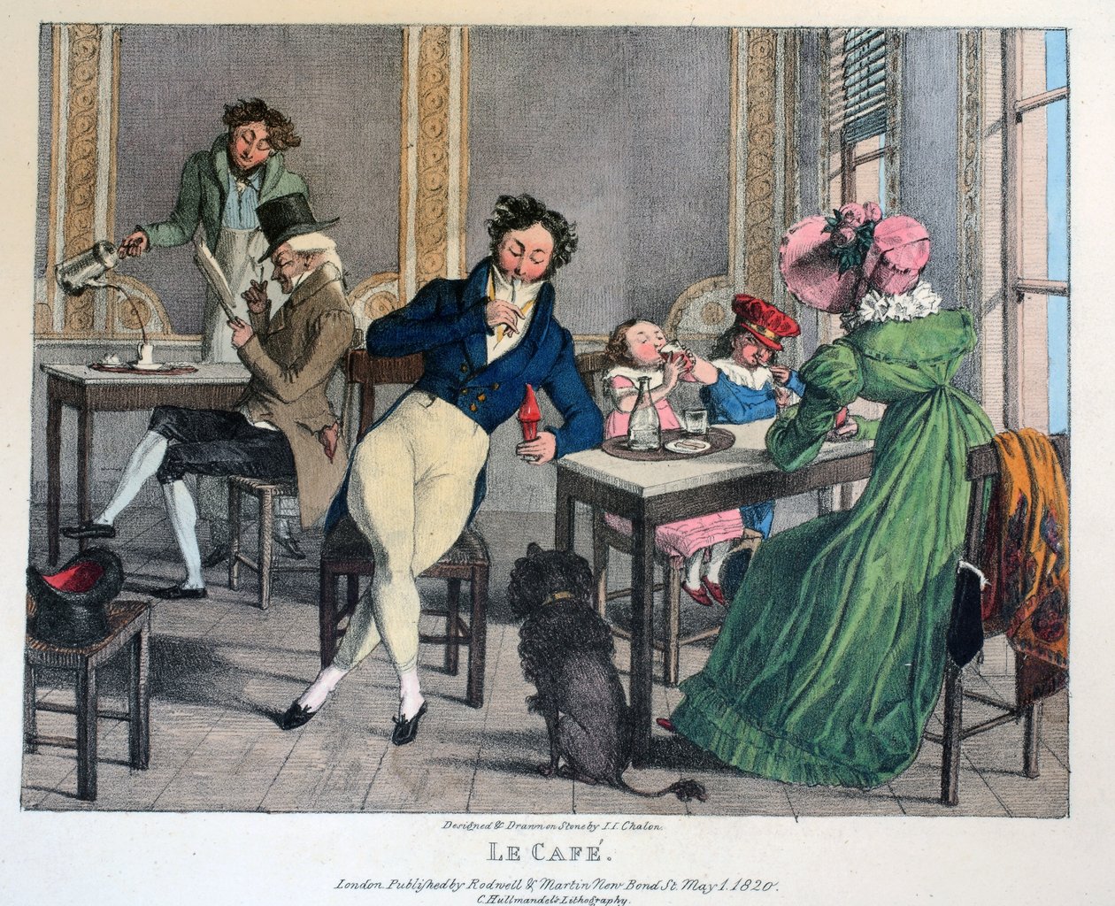 Le Cafe, wyd. przez Rodwell i Martin, 1820 autorstwa John James Chalon