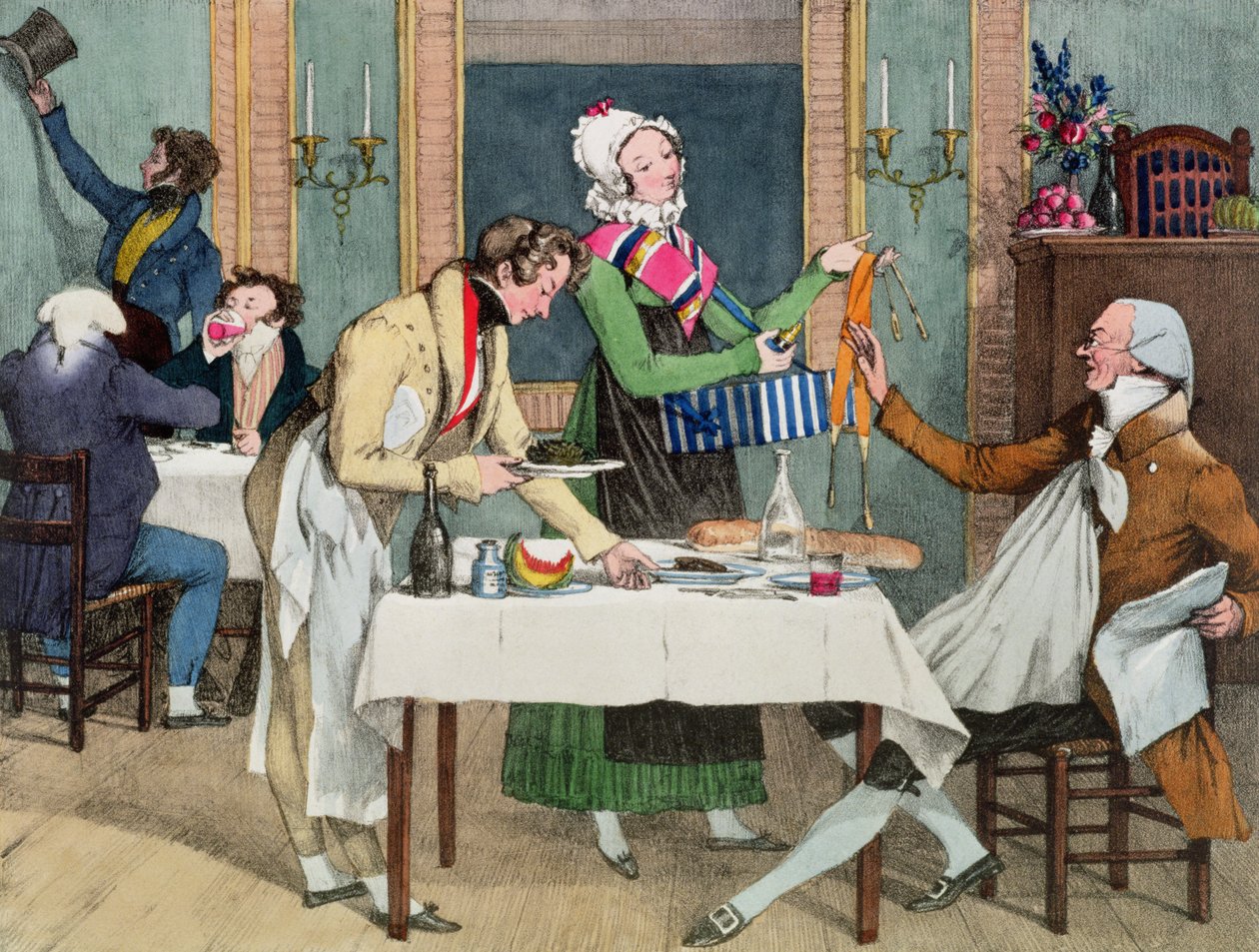Le Restaurant, pub. przez Rodwell and Martin, 1820 autorstwa John James Chalon