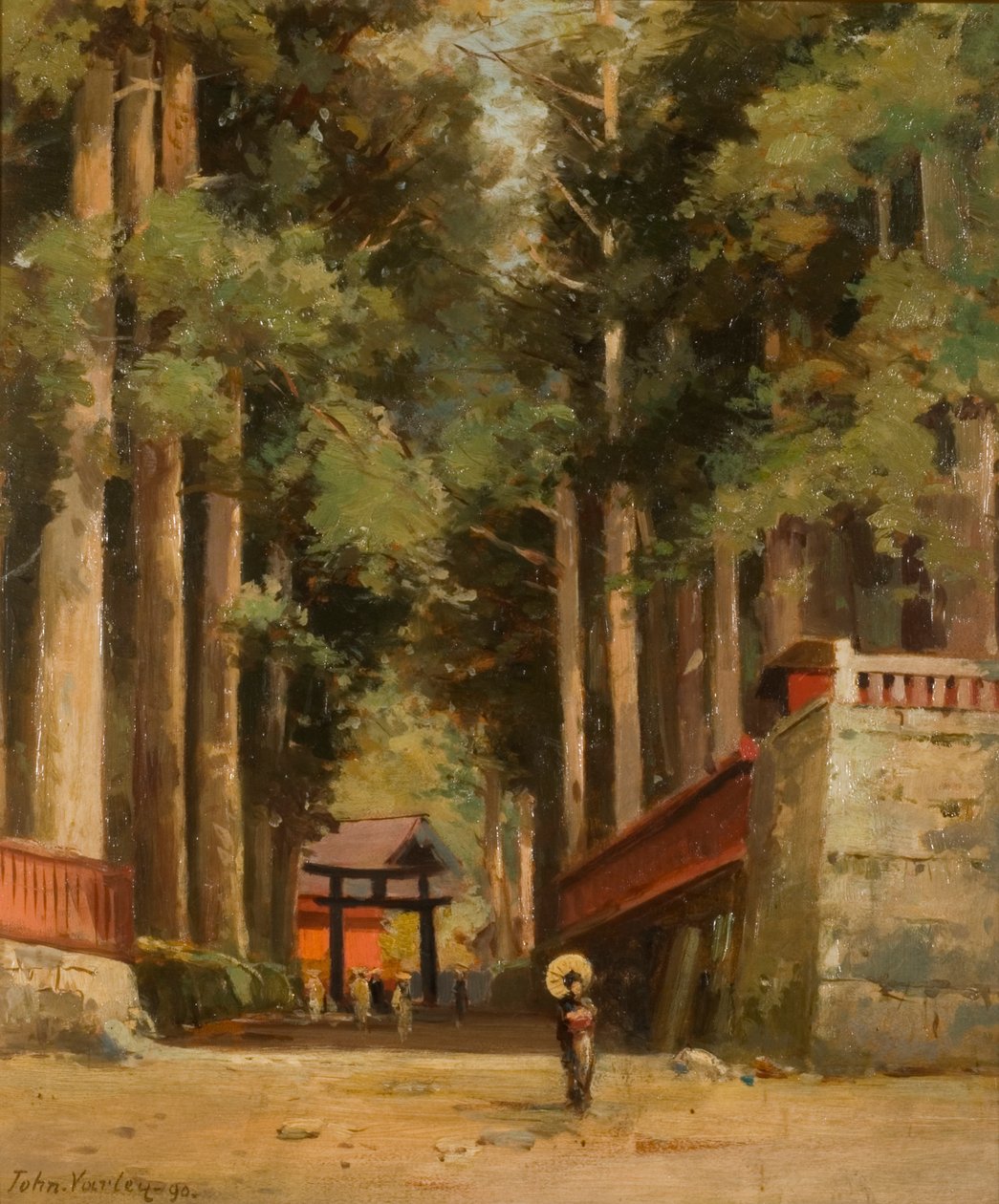 Aleja Kryptomerii prowadząca do świątyni Fiaharajinshu, Nikko, Japonia, 1890 autorstwa John Jnr. Varley