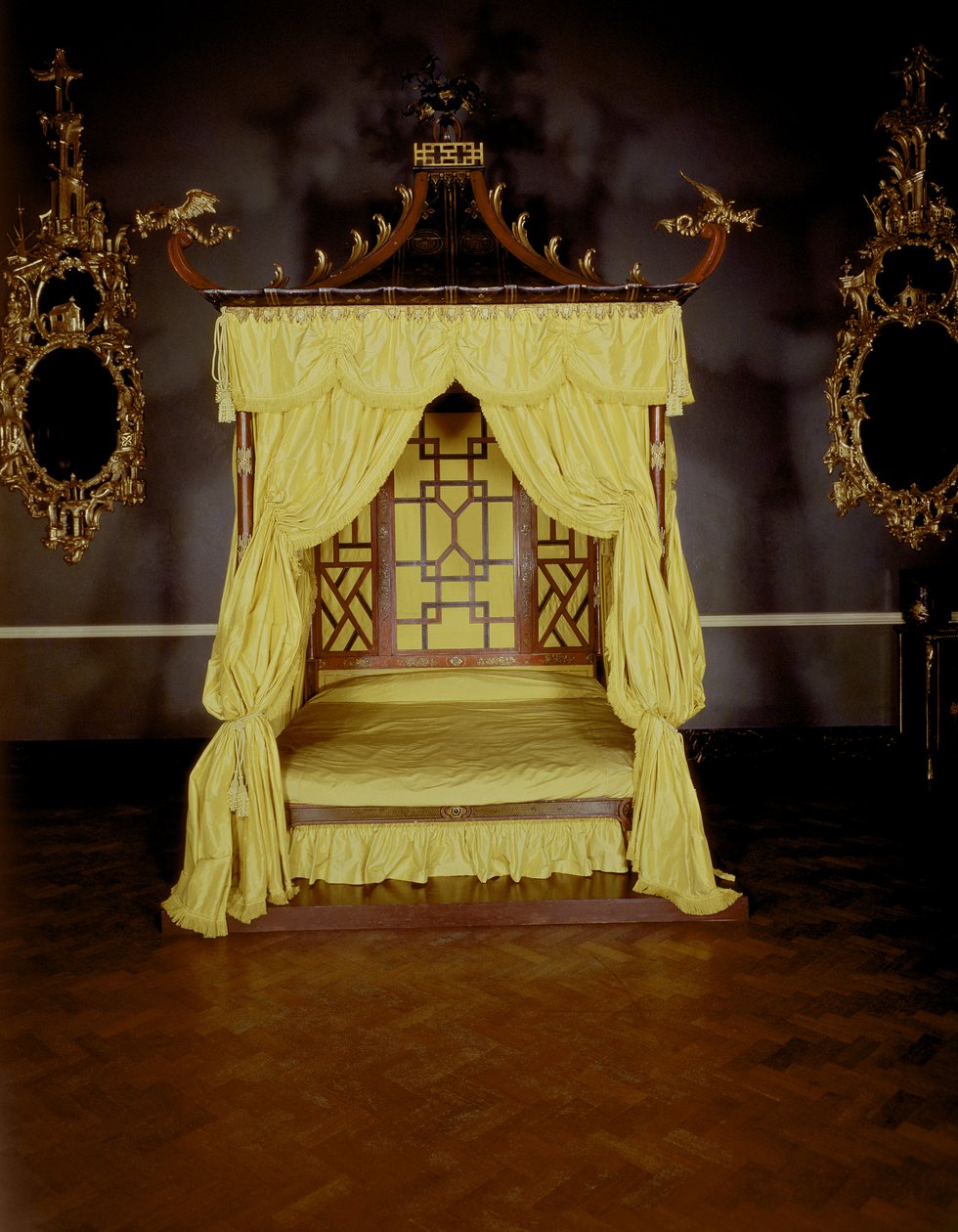 Łóżko z baldachimem, w stylu chińskim, 1750 autorstwa John Linnell