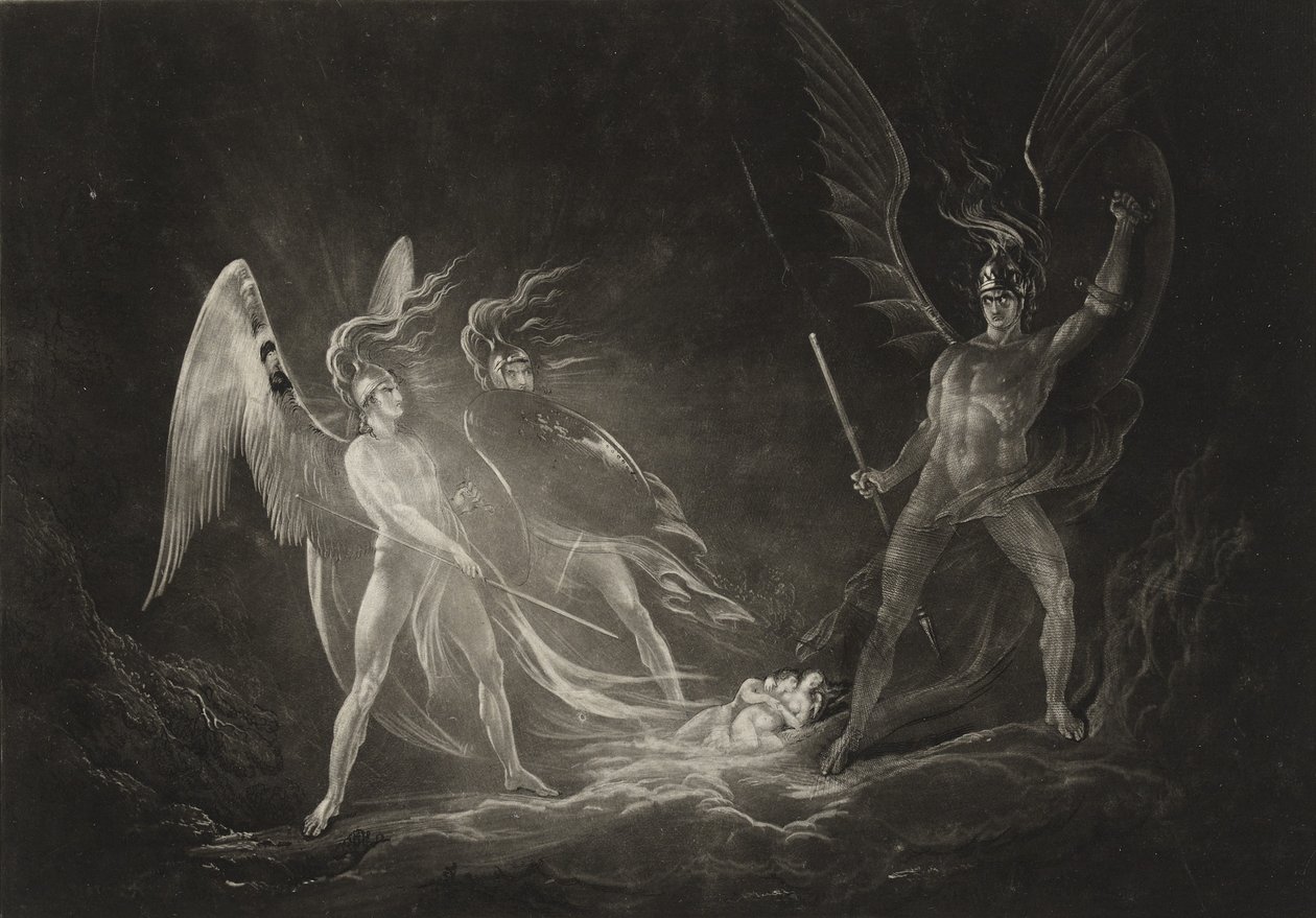 Eves Dream — Szatan wzbudzony, ok. 1827 (mezzotinta) autorstwa John Martin