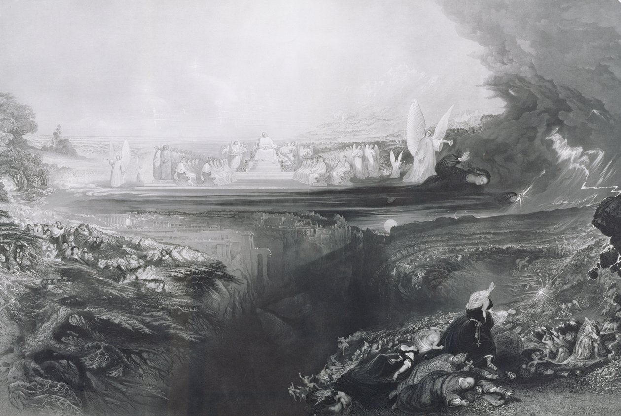 Sąd Ostateczny, ryty przez Charlesa Mottrama (1807-76) wyd. autorstwa Thomasa McLeana, 1856 autorstwa John Martin