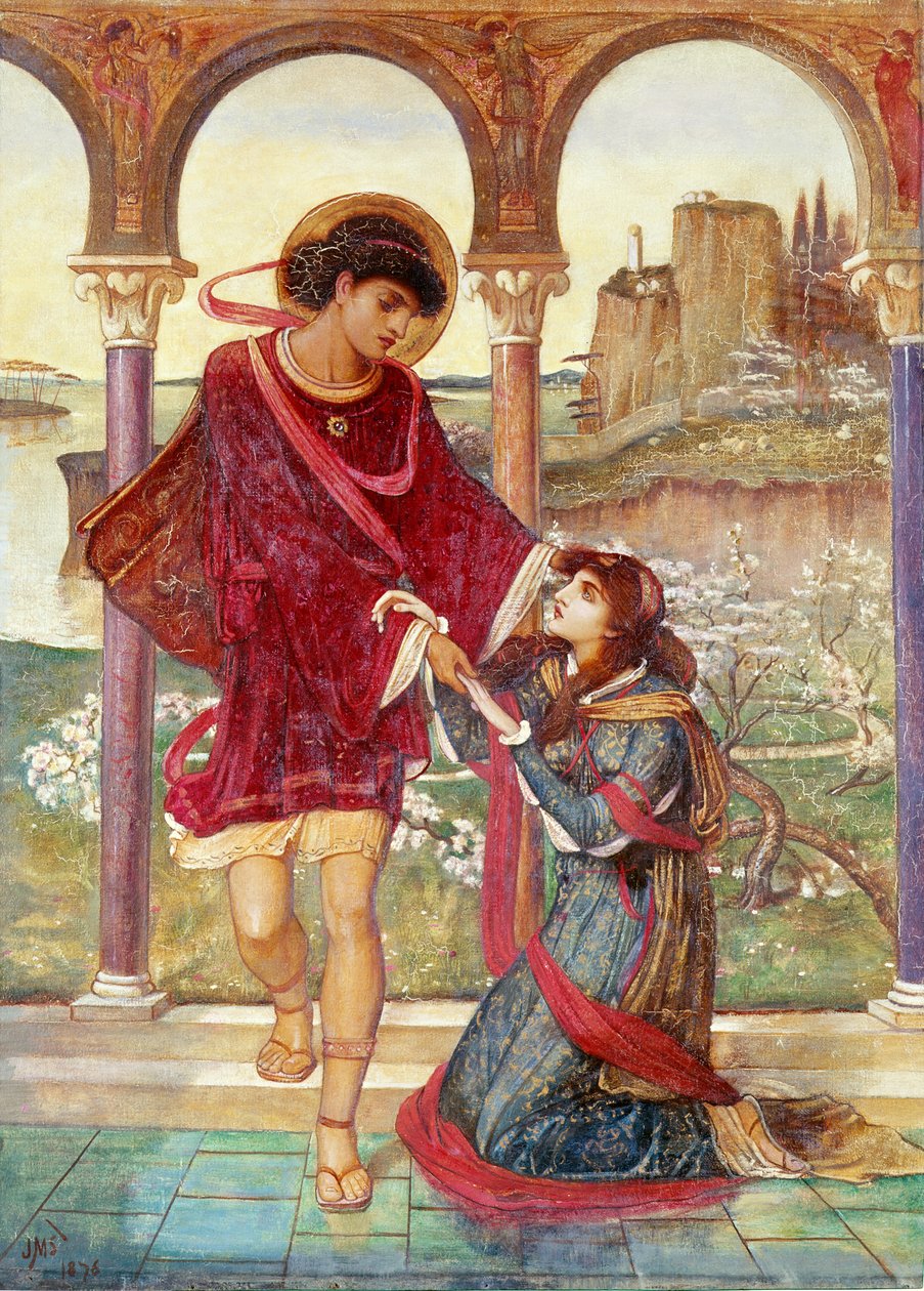 Tristan i Izolda, 1876 autorstwa John Melhuish Strudwick