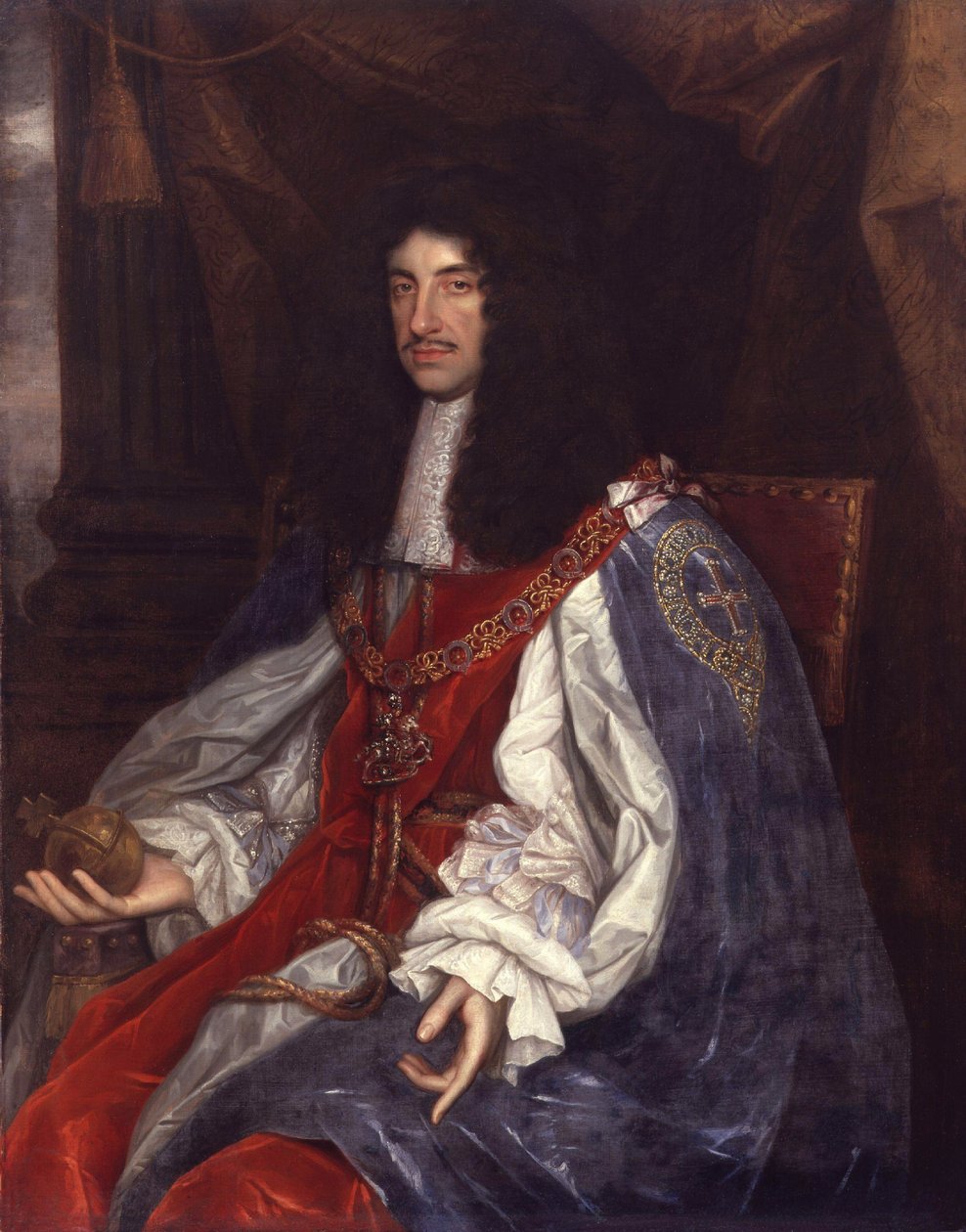 Portret Karola II (1630-85) c.1660-65 autorstwa John Michael Wright