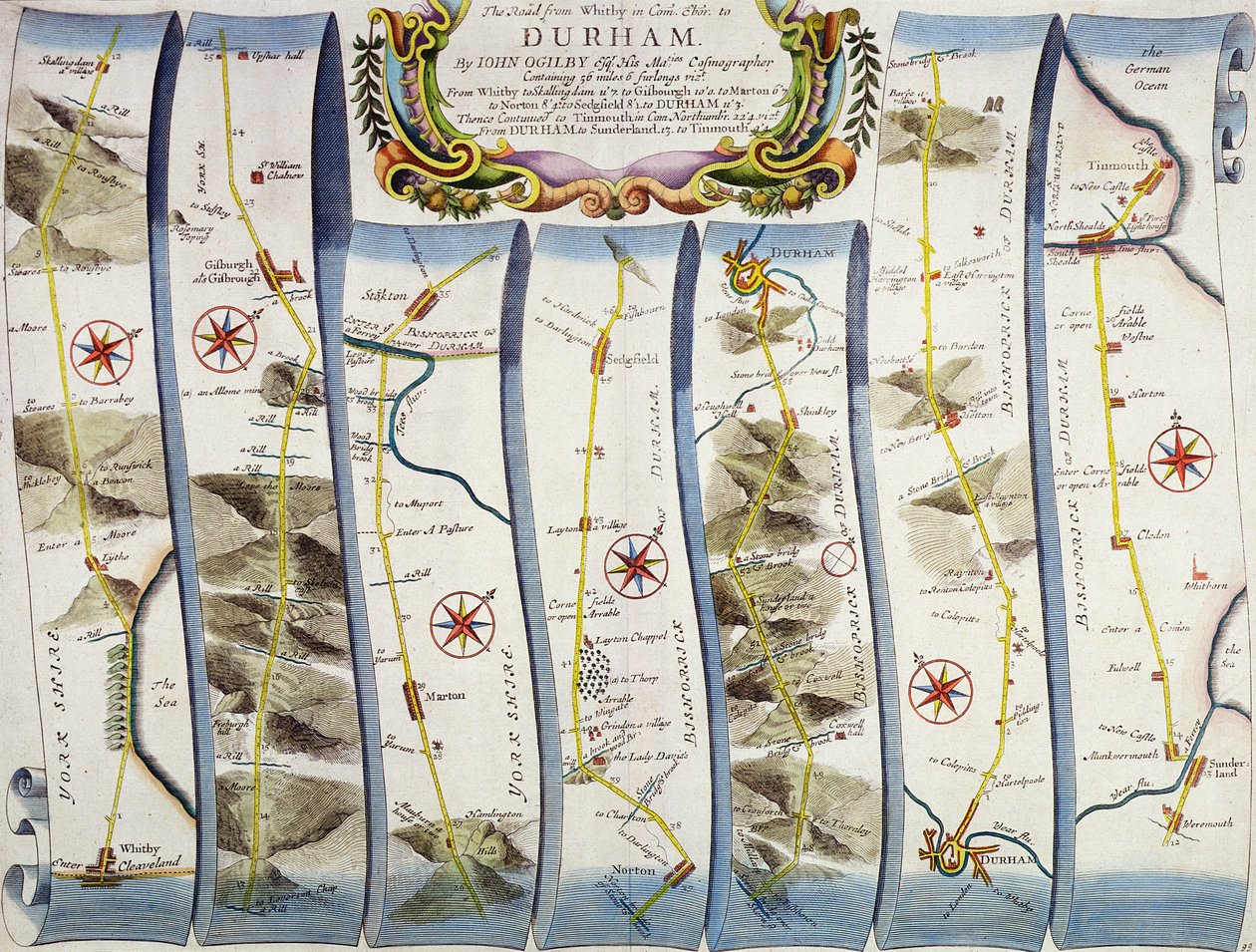 Droga z Whitby do Durham, z "Britannia" Johna Ogilby