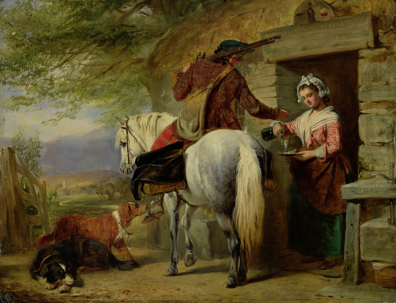 Szkocka karczma przy drodze, 1850 autorstwa John Phillip