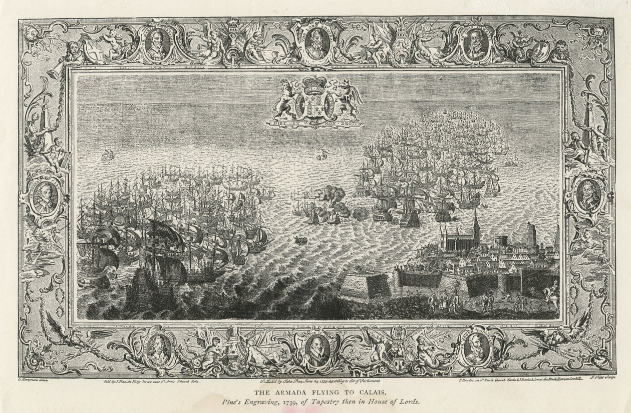 Armada lecąca do Calais, 1739 autorstwa John Pine