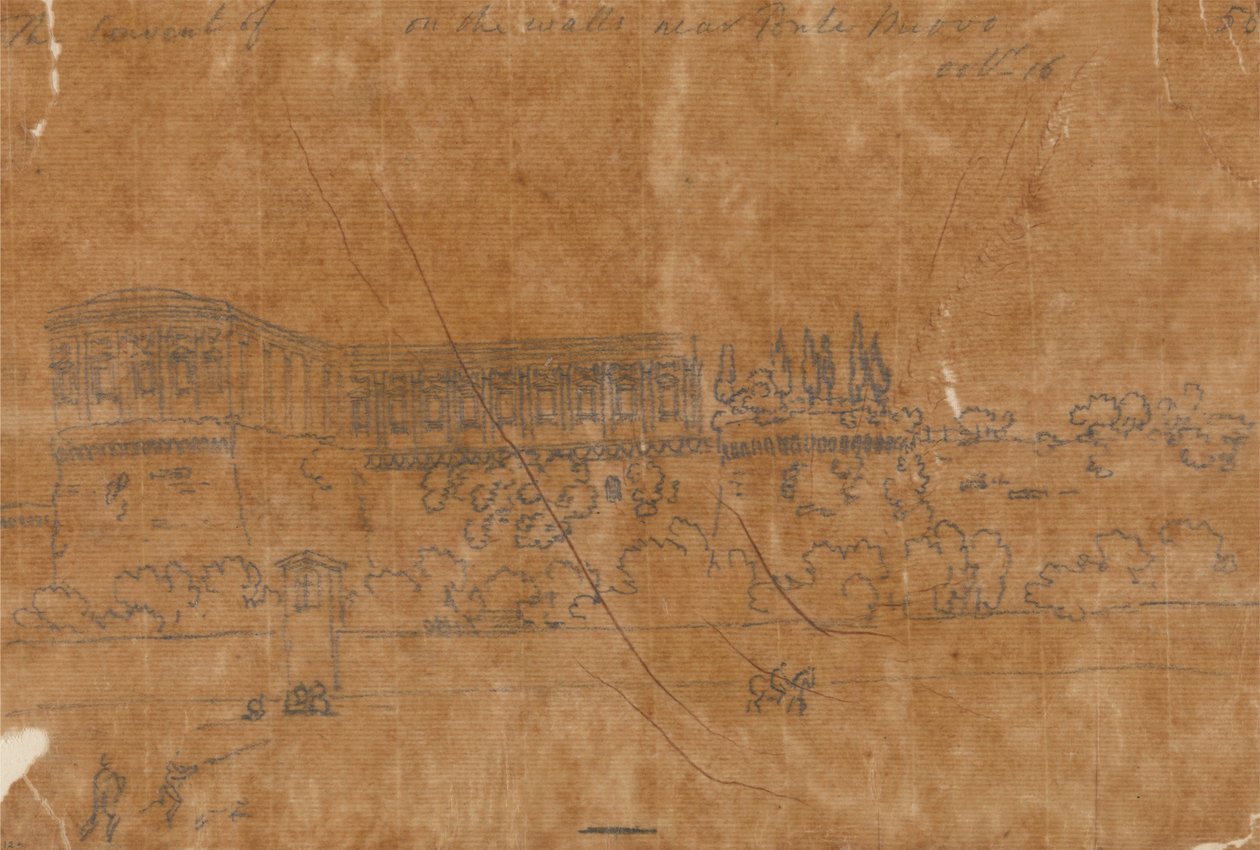 Klasztor w pobliżu Ponte Nuovo, 16 października autorstwa John Robert Cozens