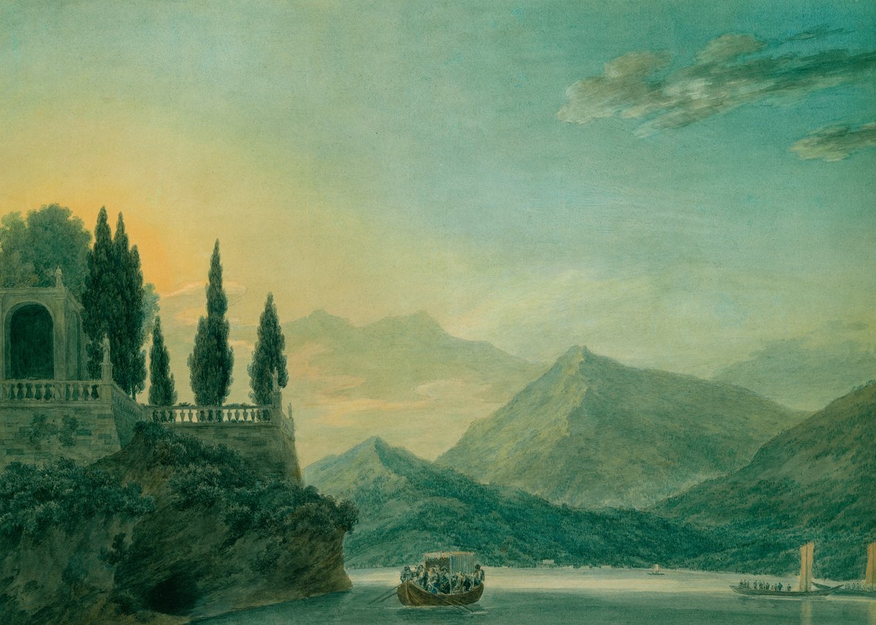 Isola Bella, jezioro Maggiore, o zmierzchu autorstwa John Robert Cozens