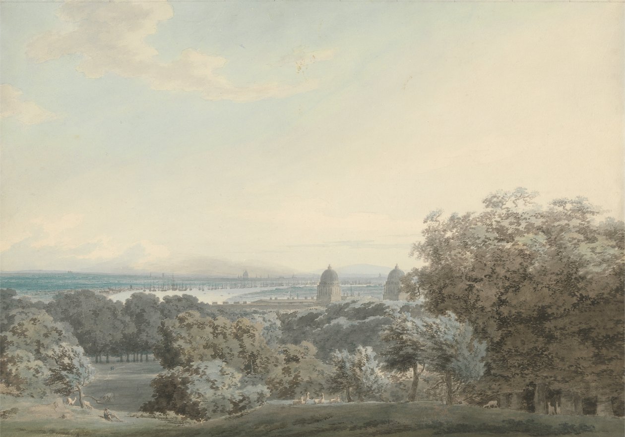 Londyn z Greenwich Hill autorstwa John Robert Cozens